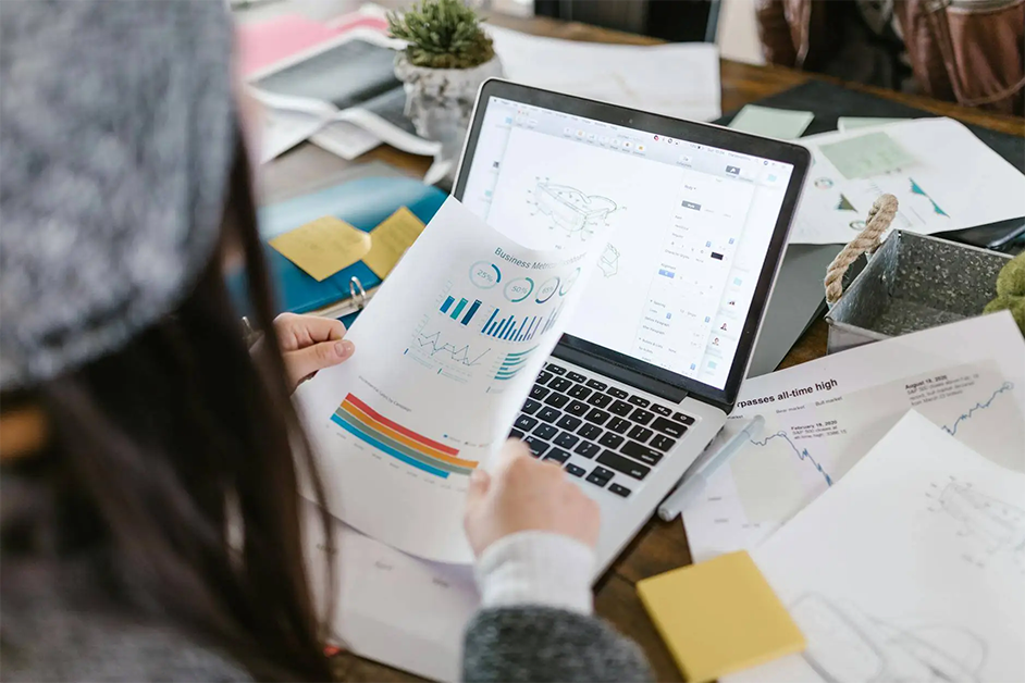 Girl Working On Her Laptop