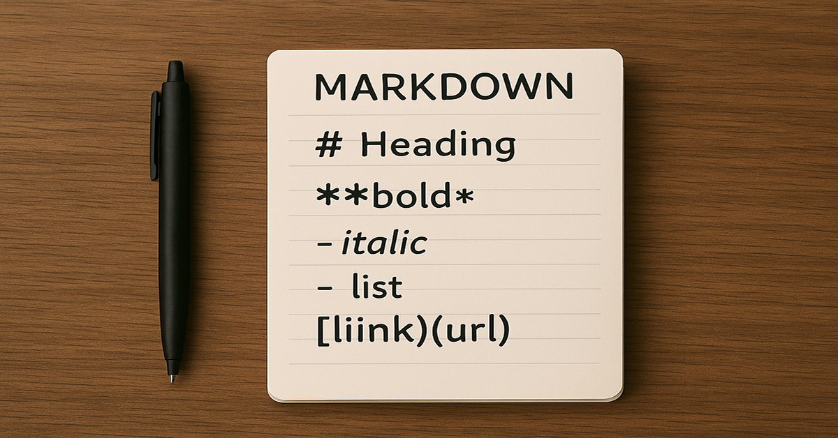 Markdown Instructions On Wooden Desk